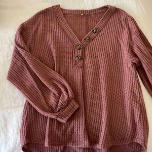 Waffle knit sweater
